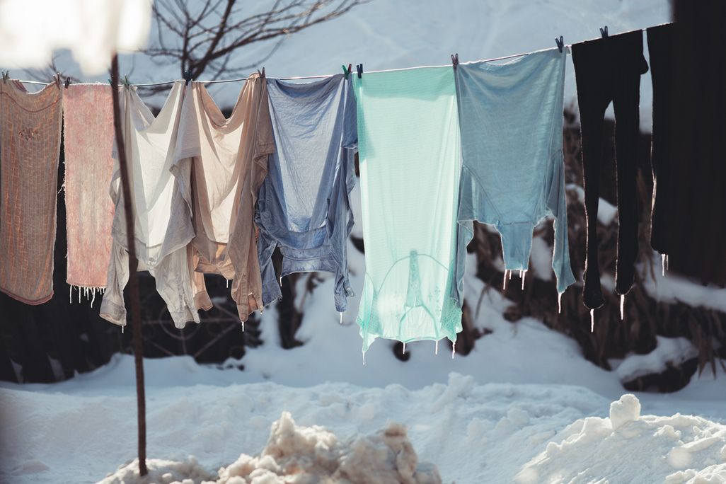 Wäschewaschen im Winter