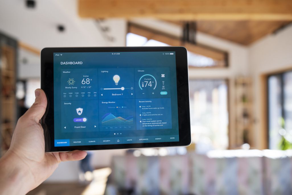 Gut geplantes Smart Home am Tablet