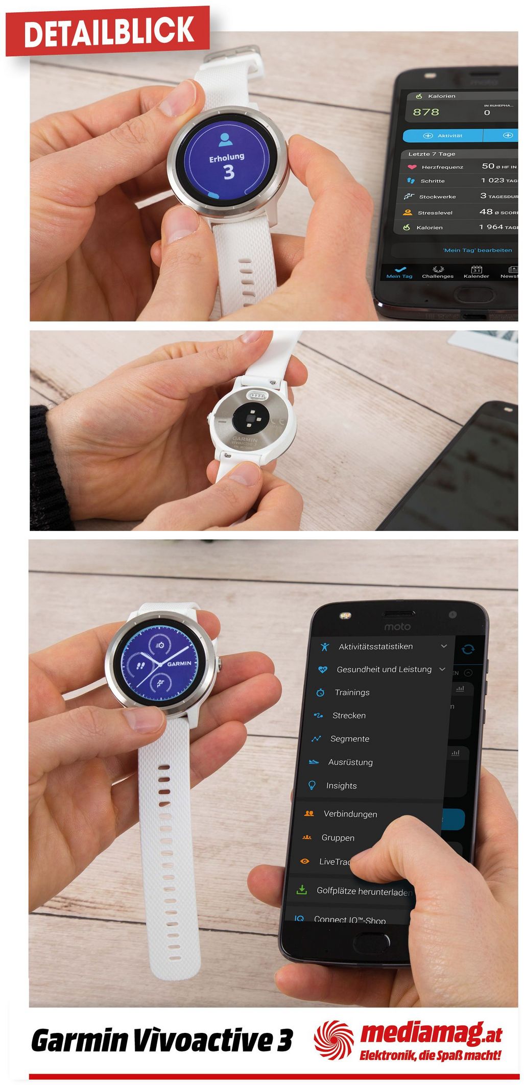 Die sportliche Smartwatch von Garmin: „vívoactive 3“.