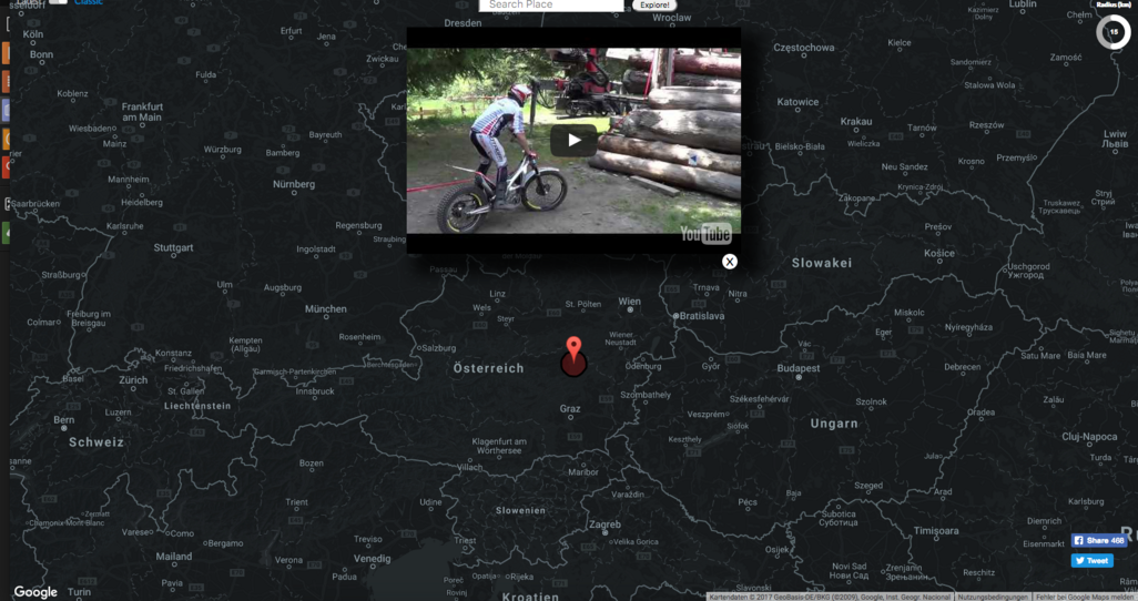 Screenshot von Social Maps Explorer.