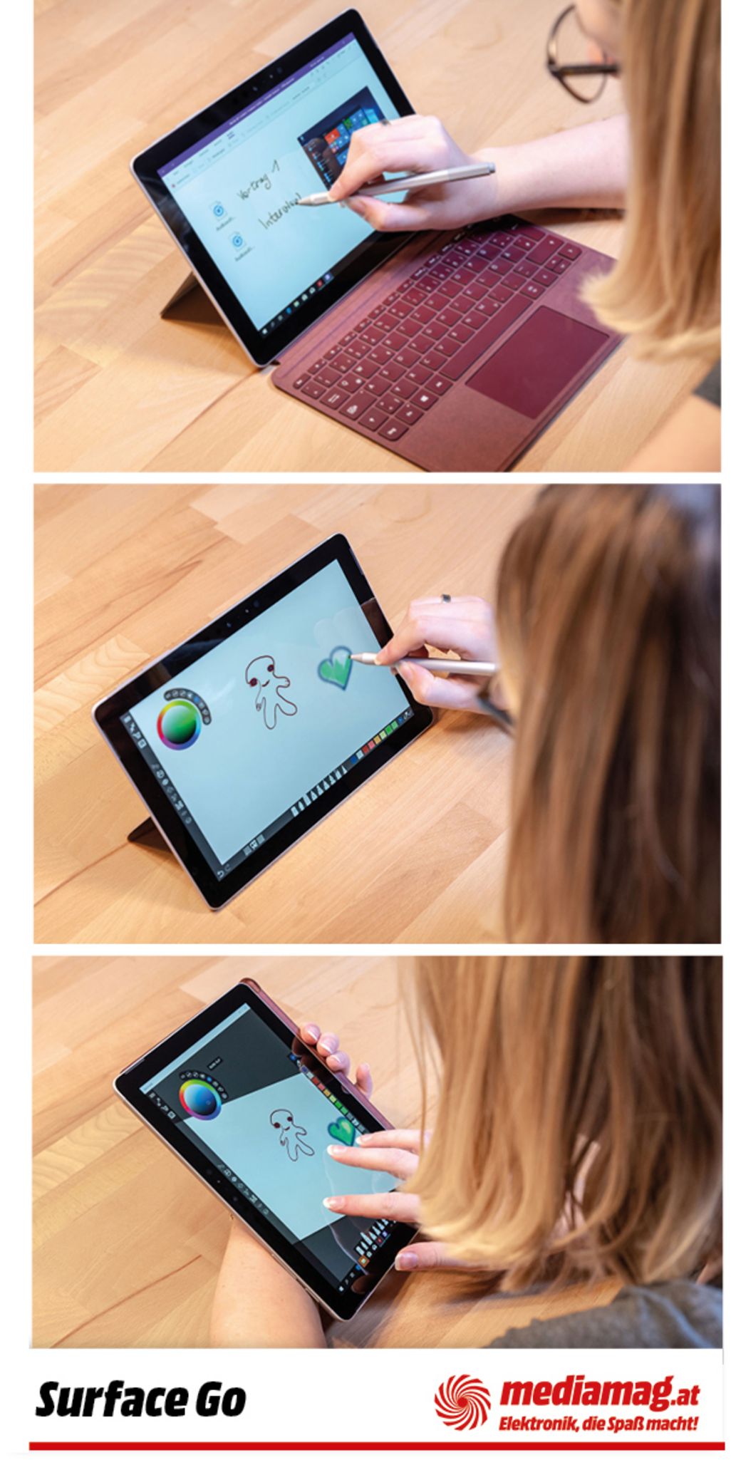 Gemeinsam mit dem „Surface Pen“ holen Sie das meiste aus dem „Surface Go“.
