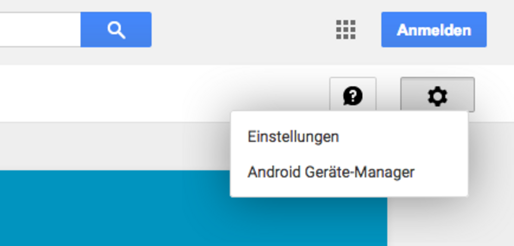 Den Android Geräte Manager auswählen.
