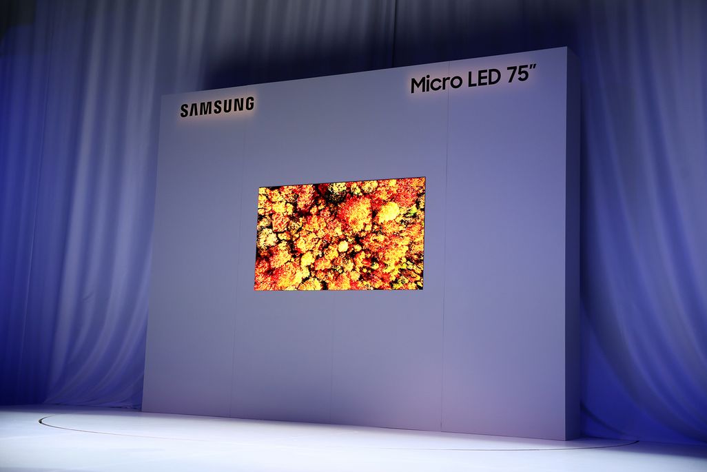 Samsung präsentiert 75-Zoll-Fernseher mit 4K-Auflösung und MicroLEDs.