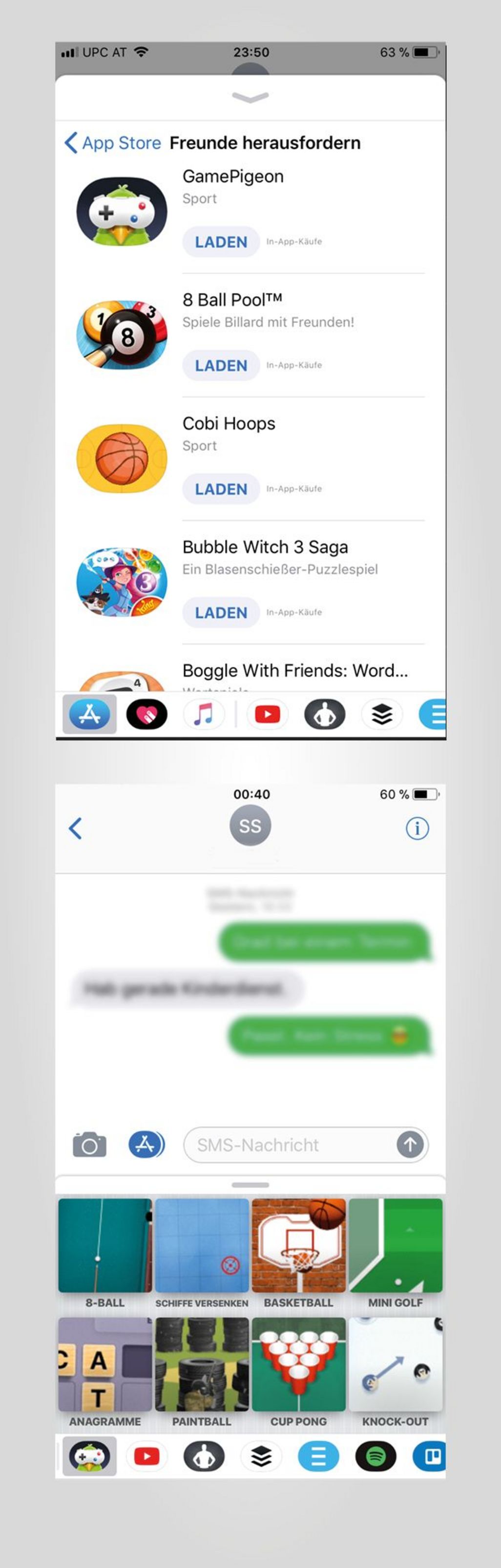 Über Apples Messenger-App kann man mit Freunden coole Games spielen.