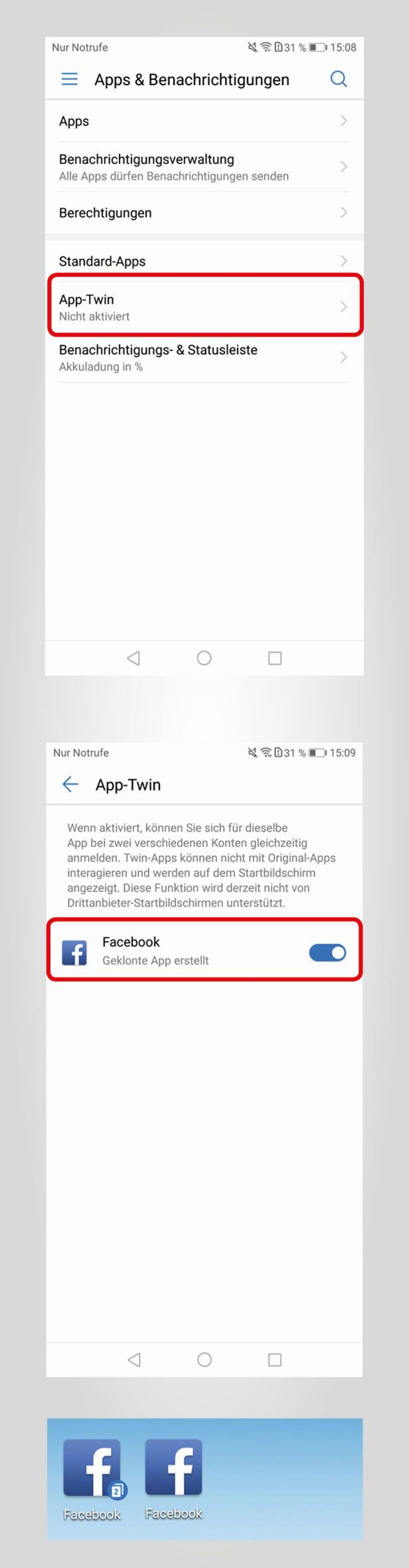 „App-Twin“-Funktion nutzen