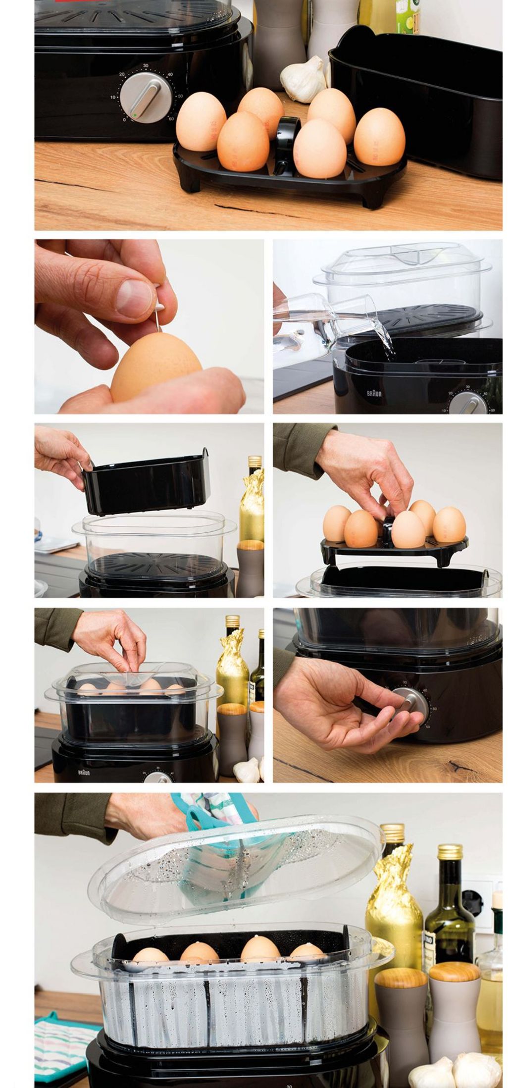Eier kochen im Dampfgarer: Versuchen Sie auf jeden Fall auch unsere Schritt-für-Schritt-Anleitung.