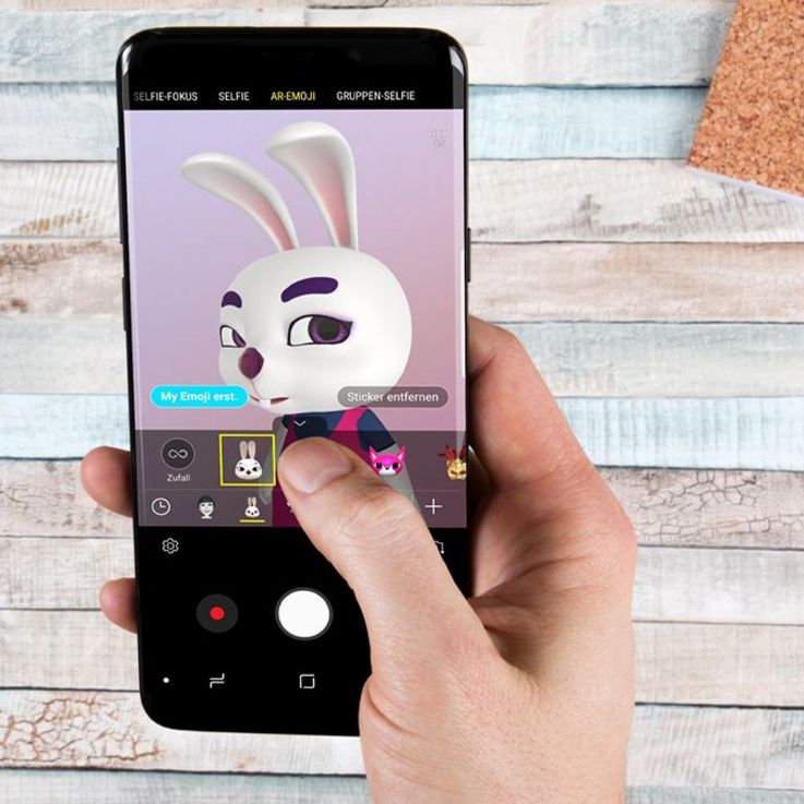 AR-Emojis am Samsung Galaxy S9 erstellen. 