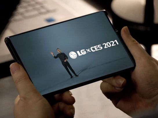 Das „LG Rollable“-Smartphone ist eine der visionären Neuheiten auf der virtuellen CES 2021.