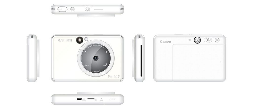 Canon Zoemini S: NFC- und Bluetooth-fähig, Drucker mit tintenloser Zink-Technologie, MicroSD-Anschluss.